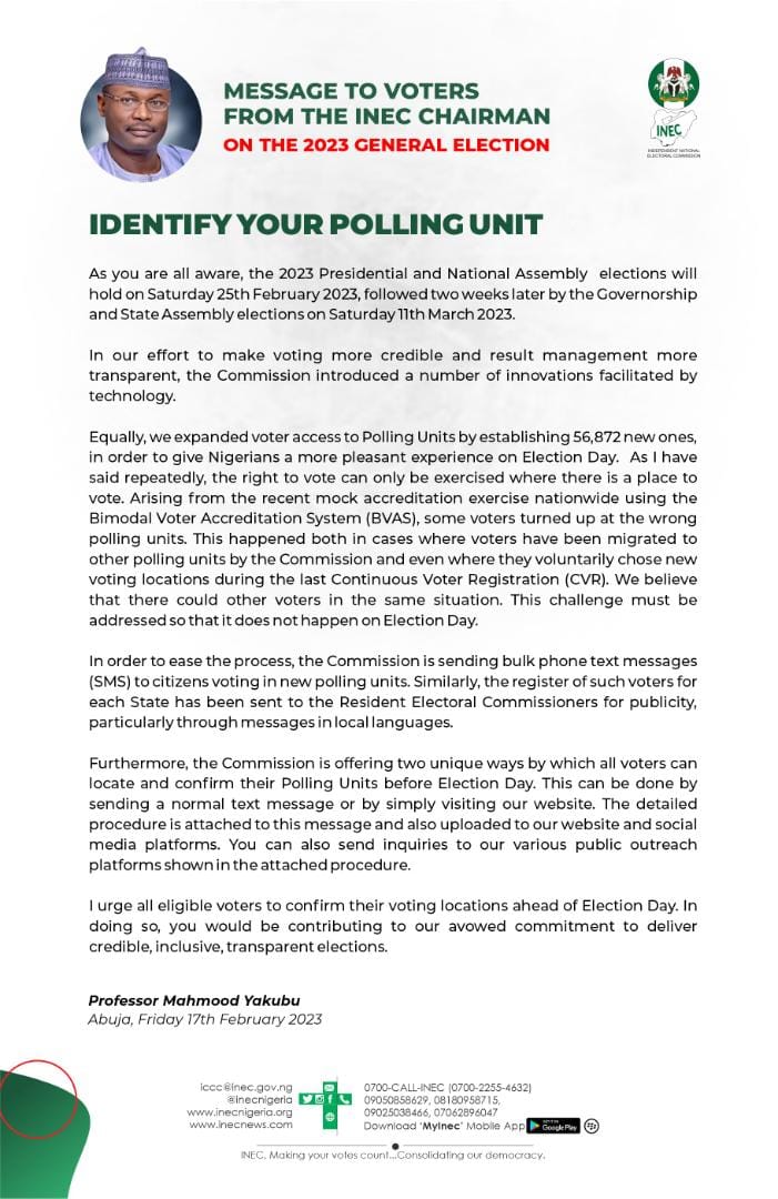 Identify Your Polling Unit Inec Nigeria